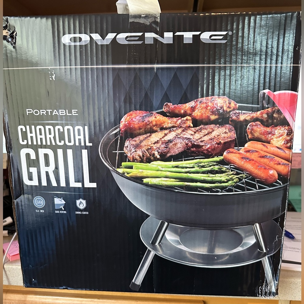 Ovente Portable Charcoal Grill new in box
